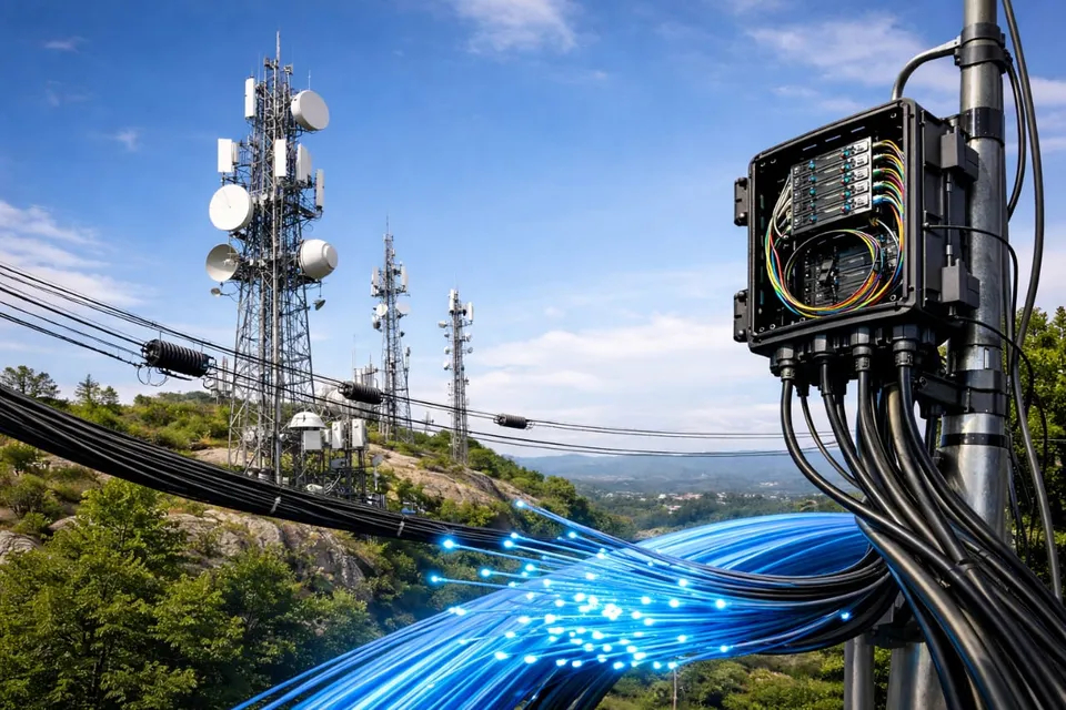 Illustration des infrastructures de télécommunications